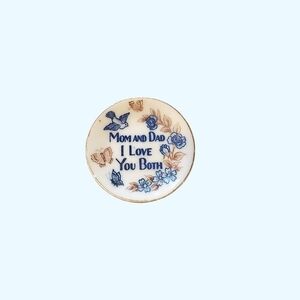 Miniature vintage Mom Dad I love you plate